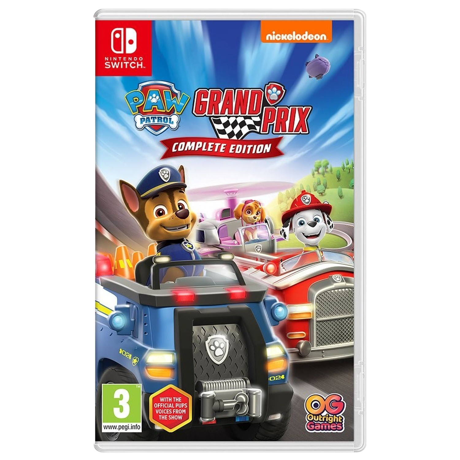 PAW Patrol: Grand Prix Complete Edition Nintendo Switch gamebox art.