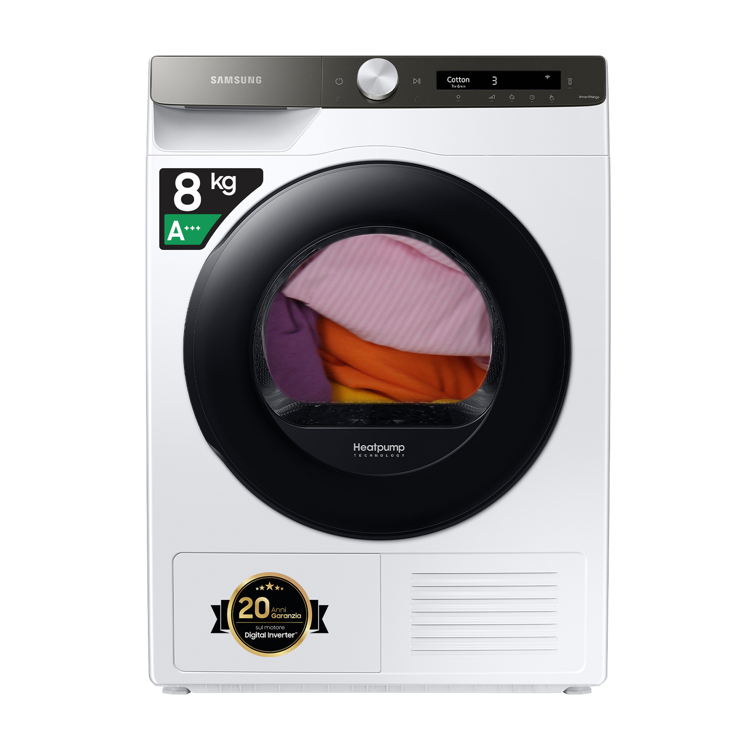 Samsung Dv80T5220At/S3 asciugatrice, 8 kg, 60 cm, Classe A+++