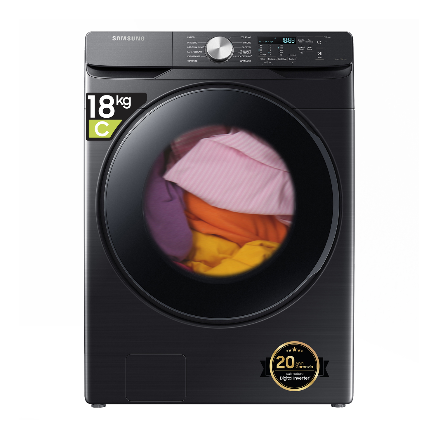 Samsung Wf18T8000Gv/Et Lavatrice, Caricamento frontale, 18 kg, 79,6 cm, Classe C
