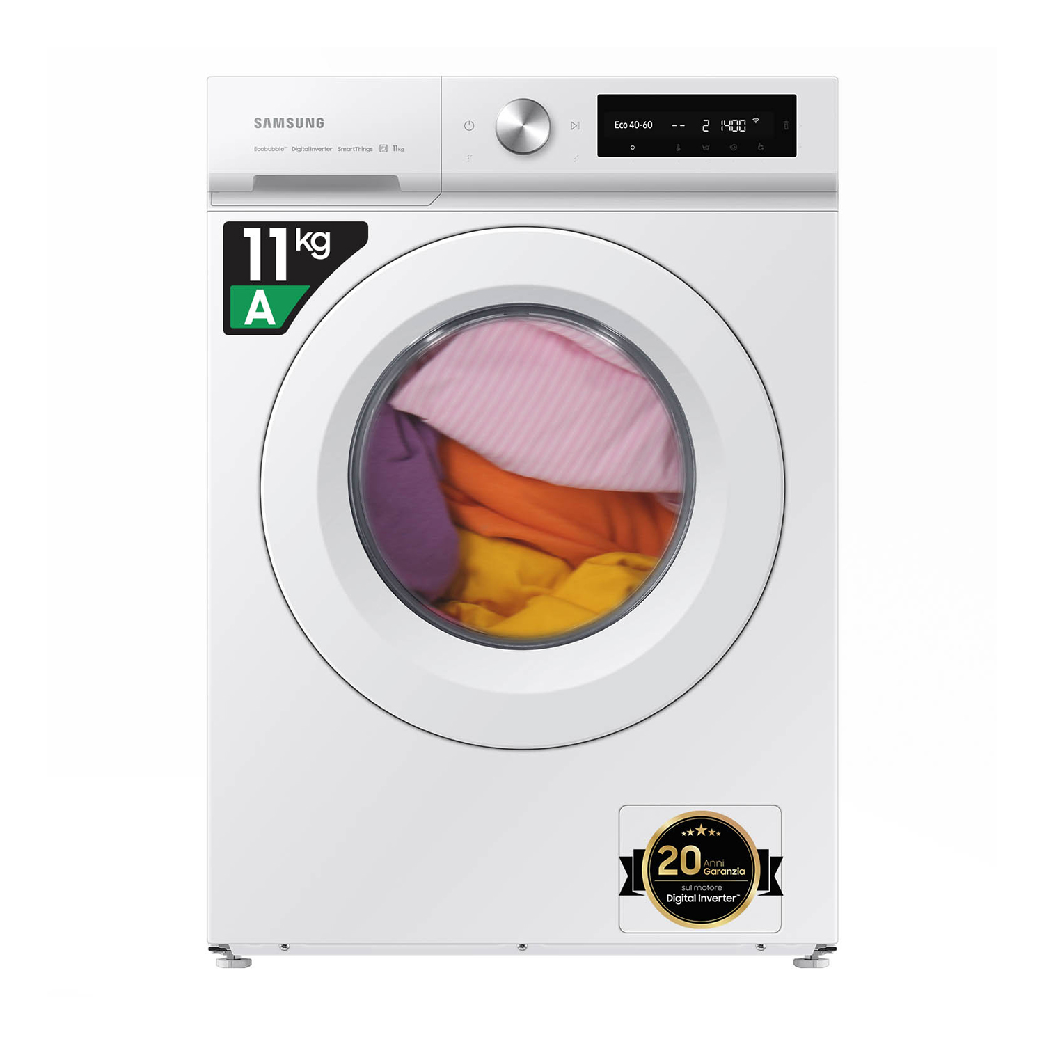 Samsung Ww11Bb504Dtws3 Lavatrice, Caricamento frontale, 11 kg, 60 cm, Classe A