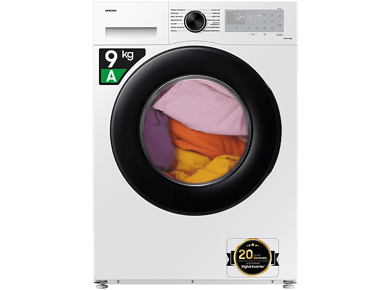Samsung Ww90Cgc04Dahet Lavatrice, Caricamento frontale, 9 kg, 55 cm, Classe A