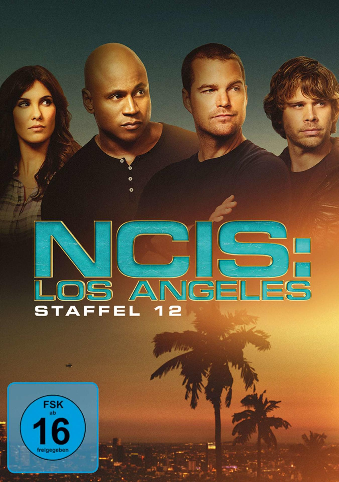 DVD-Cover von NCIS: Los Angeles. Vier Schauspieler, Palmen und ein Logo sind zu sehen.