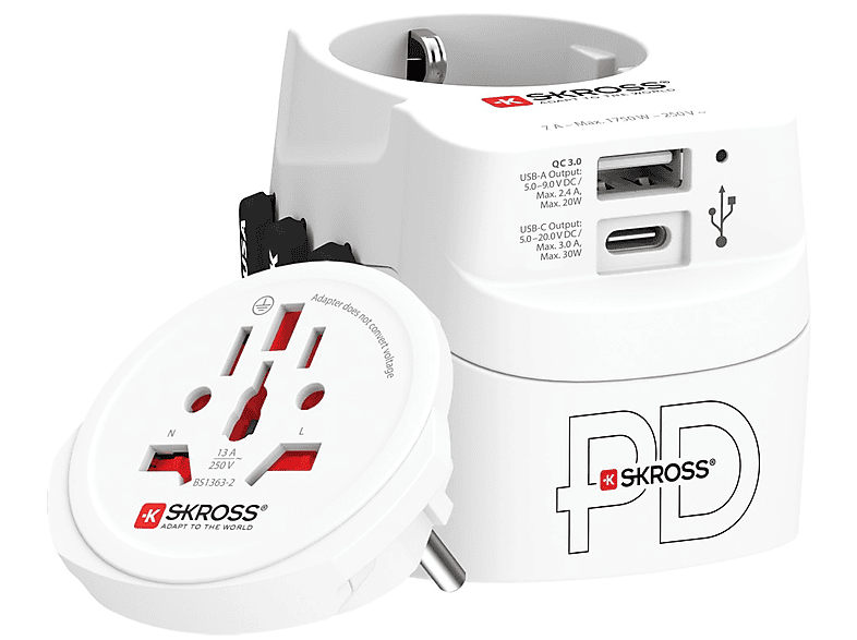 SKROSS Pro Light USB AC30PD World Adapter