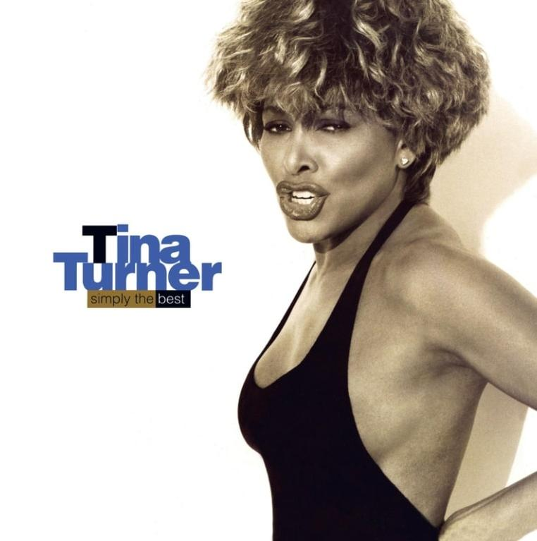 Tina Turner album borító, fekete top. Szöveg: Tina Turner Simply the Best.