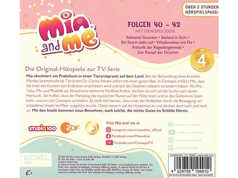 Mia And Me - Hörspiel-Box,Folge 40-42 Mit Blumentütchen [CD] — Foto 2 von 2