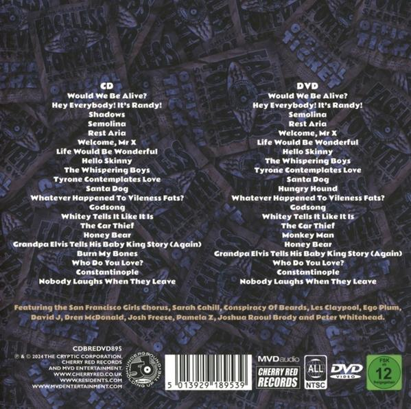 Rückseite einer CD/DVD mit Songtiteln, Logos und Altersfreigabe.