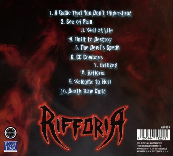 Rückseite des Albums mit Trackliste in englischer Sprache.