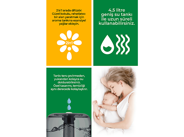 MEDISANA 45071 Aroma Fonksiyonlu 4.5L Buharlı Hava Nemlendirme Cihazı_7