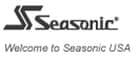 L'immagine mostra il logo Seasonic e il testo 'Welcome to Seasonic USA'. Il logo è grigio scuro, il testo è grigio su sfondo bianco.