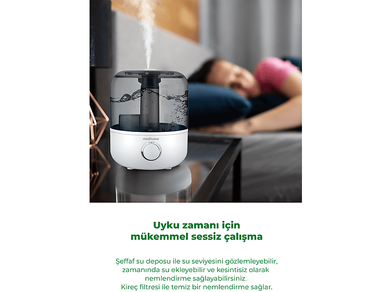 MEDISANA Medisana 45051 Aroma Fonksiyonlu 2.5L Buharlı Hava Nemlendirme Cihazı_7