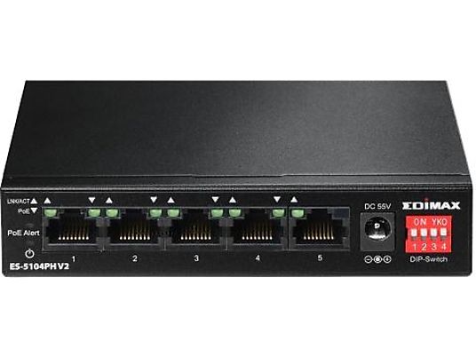 EDIMAX ES-5104PH V2 - Netzwerk Switch (Schwarz)