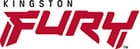 Das Kingston FURY Logo zeigt fette, rote, stilisierte Buchstaben mit dem Wort Kingston darüber.