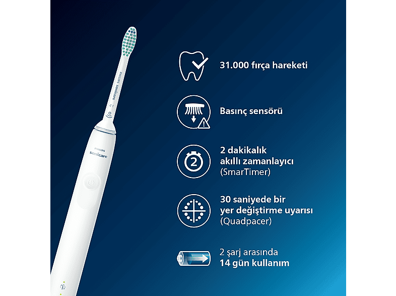 PHILIPS Sonicare Diamond Clean Şarjlı Diş Fırçası - Beyaz HX3671/13_1