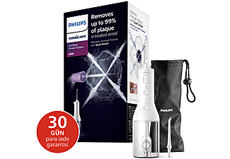 PHILIPS Sonicare Power Flosser 3000 Ağız Duşu Kablosuz, Yedek Başlık - Beyaz HX3806/31