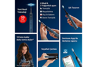 PHILIPS Sonicare Diamond Clean 9000 Şarjlı Diş Fırçası, Seyahat Kabı, Sonicare App - Siyah HX9911/88_1