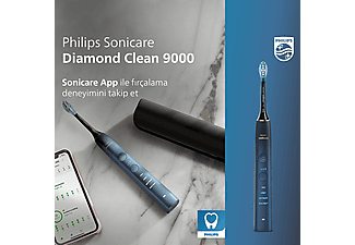 PHILIPS Sonicare Diamond Clean 9000 Şarjlı Diş Fırçası, Seyahat Kabı, Sonicare App - Siyah HX9911/88_6