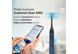 PHILIPS Sonicare Diamond Clean 9000 Şarjlı Diş Fırçası, Seyahat Kabı, Sonicare App - Siyah HX9911/88_7