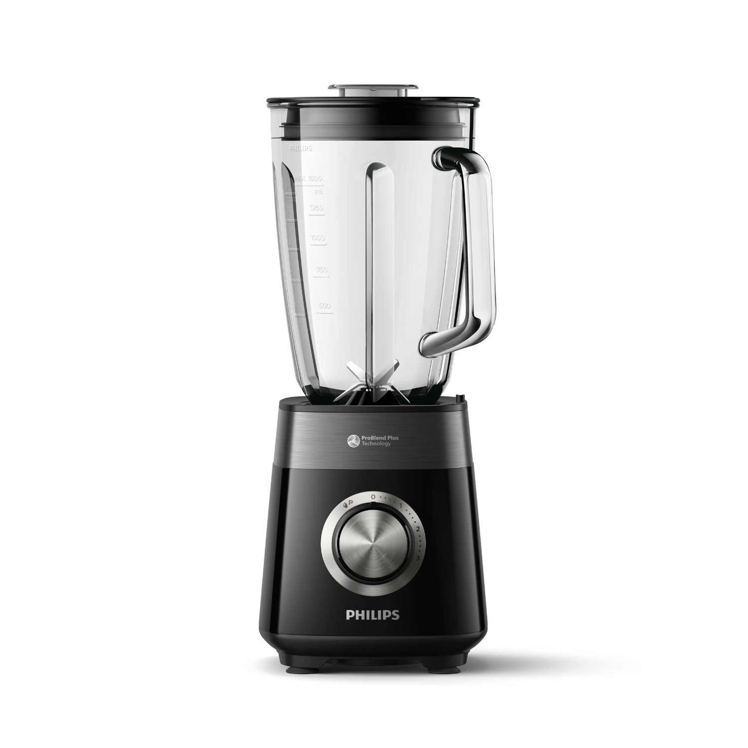 Black Philips blender with a glass jar.