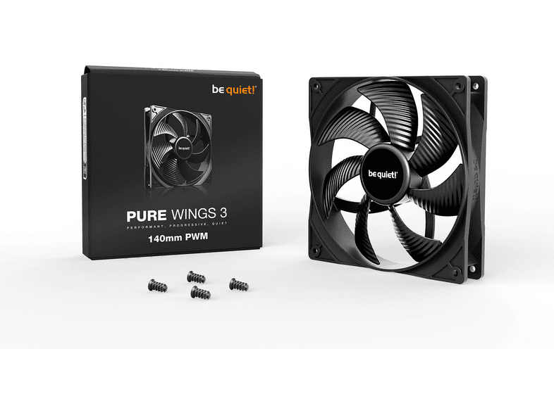 BeQuiet Pure Wings 3 PC-Gehäuse-Lüfter Schwarz (B x H x T) 140 x 25 x 140 mm — Foto 3 von 3