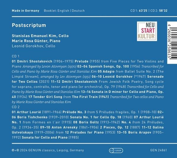 Ein CD-Booklet mit Text über Musik und eine CD-Hülle mit dem Neu Start Kultur Logo.