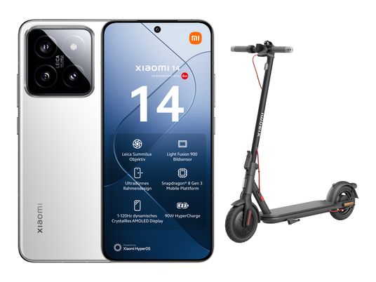 XIAOMI 14 + Electric Scooter 4 Lite Swiss Edition Bundle - Smartphone (6.36 ", 512 GB, Blanc)