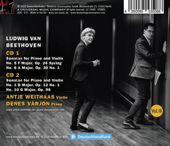 Ein CD-Cover mit zwei Personen und Text über Beethoven.