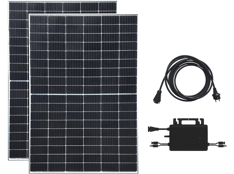 TECHNAXX Solar Balkonkraftwerk 800W WiFi TX-274 Balkon-Solaranlage Aluminium + Glas