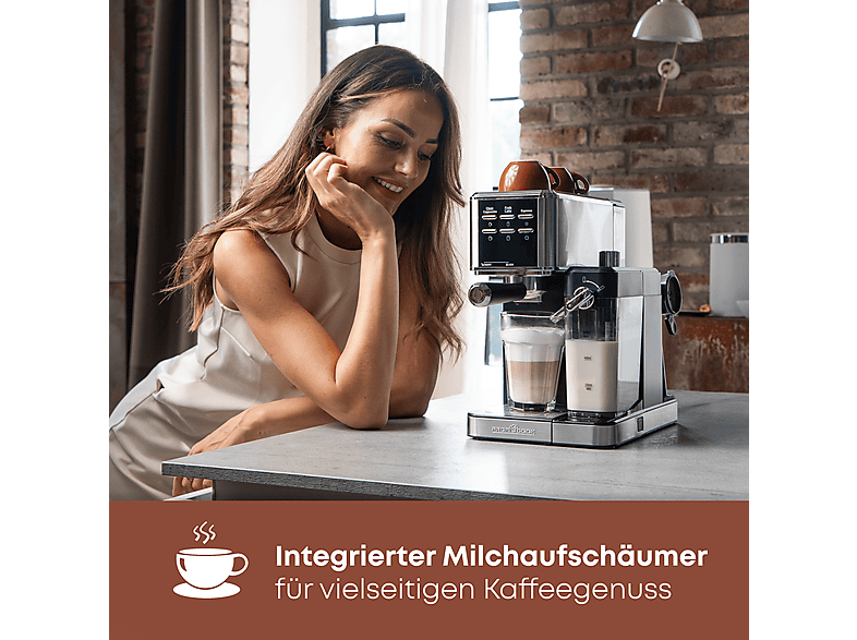 Profi Cook PC-ES-KA 1266 Espressoautomat inkl. klassischem Siebträger (Silber, 1350 Watt, 20 bar) — Foto 5 von 5