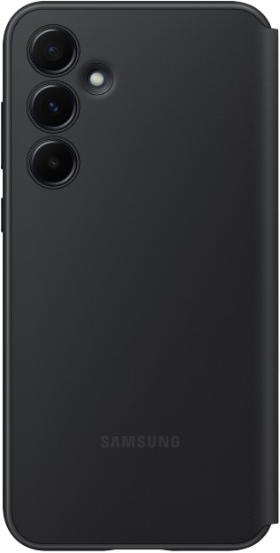 Egy fekete Samsung telefon három kamerával a hátoldalon.