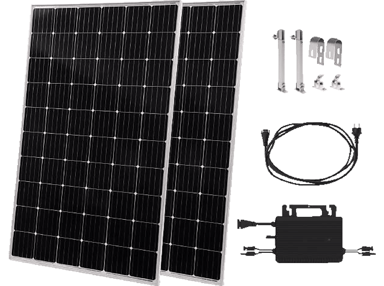 TECHNAXX Solar Balkonkraftwerk 600W WiFi TX-271 Balkon-Solaranlage Aluminium + Glas