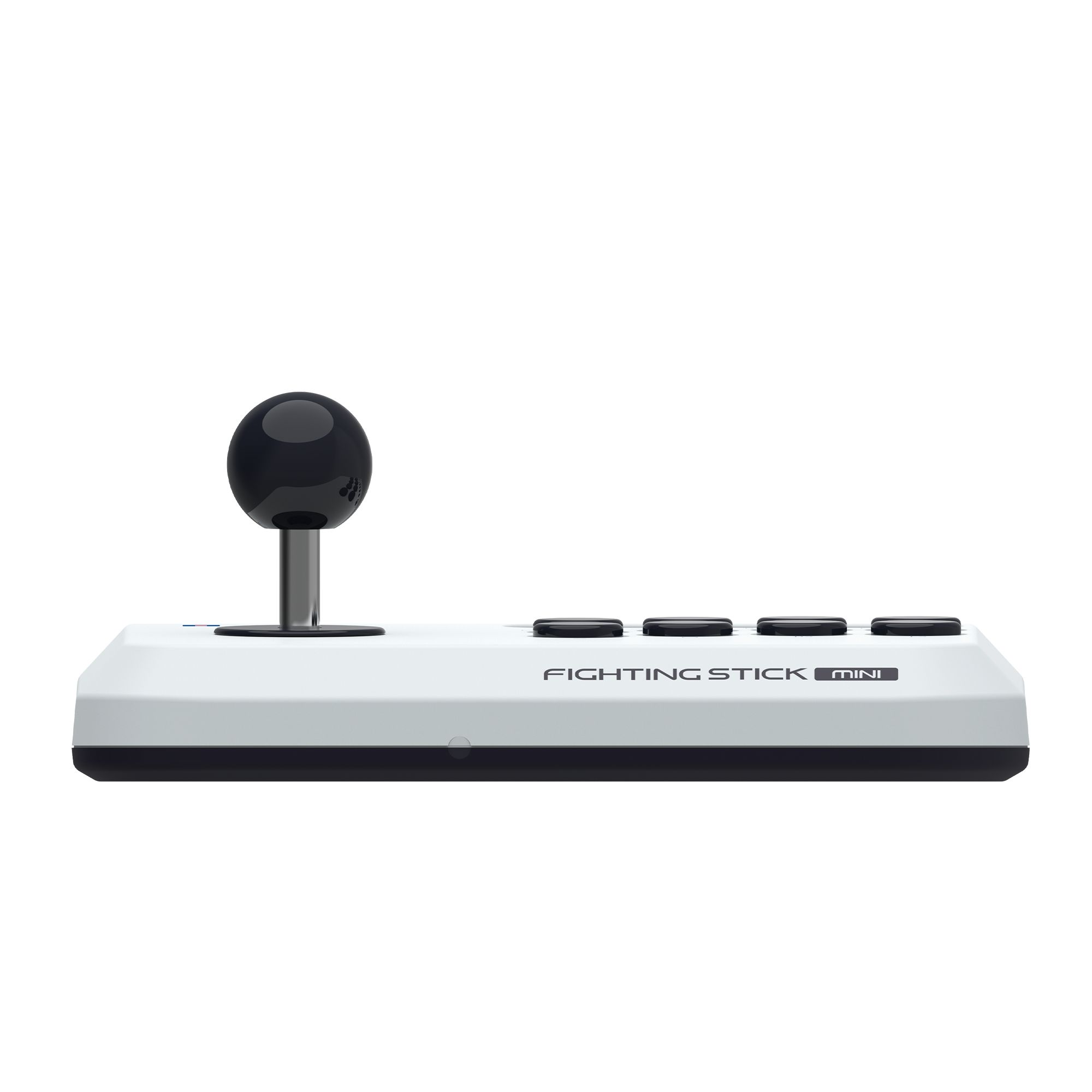 Weißer Mini-Fighting-Stick mit schwarzem Joystick.
