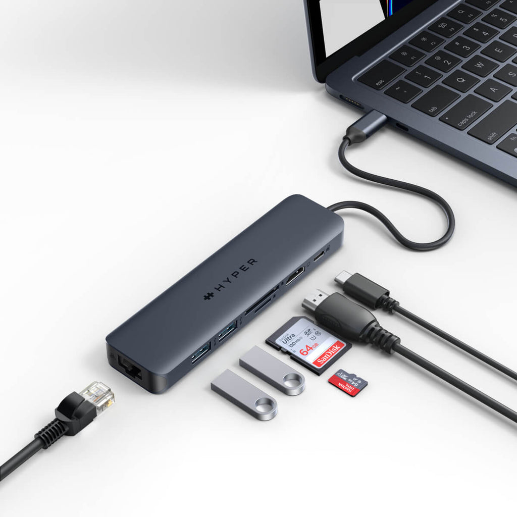 HYPER HD4003GL - Dockingstation (Blau)