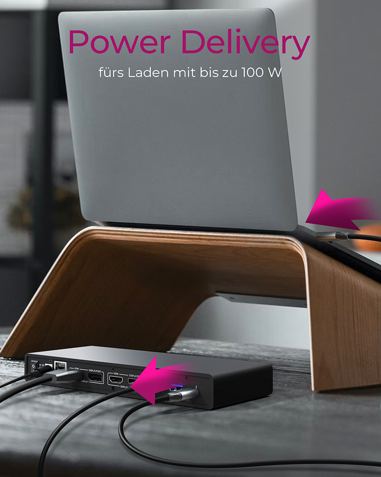 ICY BOX IB-DK2245AC - Dockingstation + USB Hub (Schwarz)