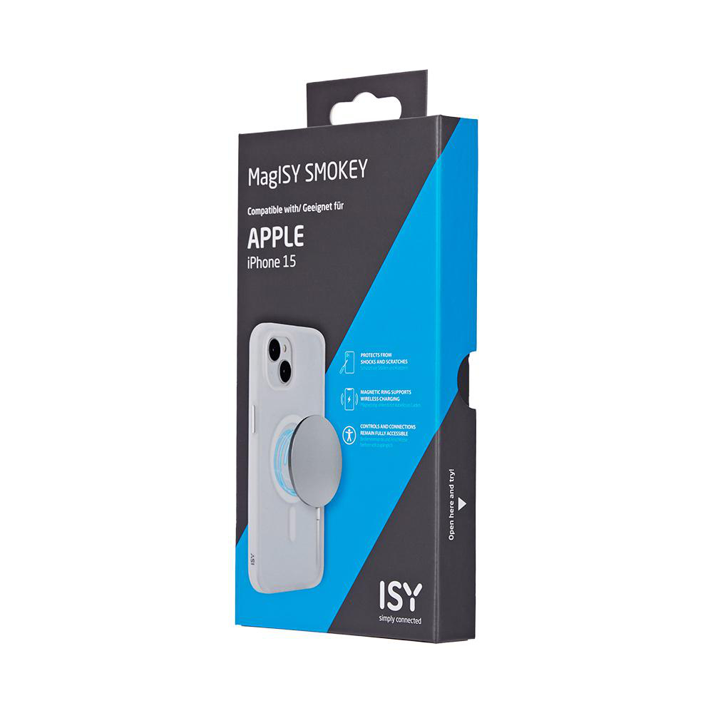 Schachtel für eine iPhone 15 Hülle, Bild des weißen Telefons.