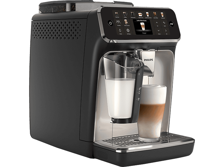 PHILIPS EP5547/90 Serie 5500 LatteGo 19 Kaffeespezialitäten Kaffeevollautomat Schwarz verchromt