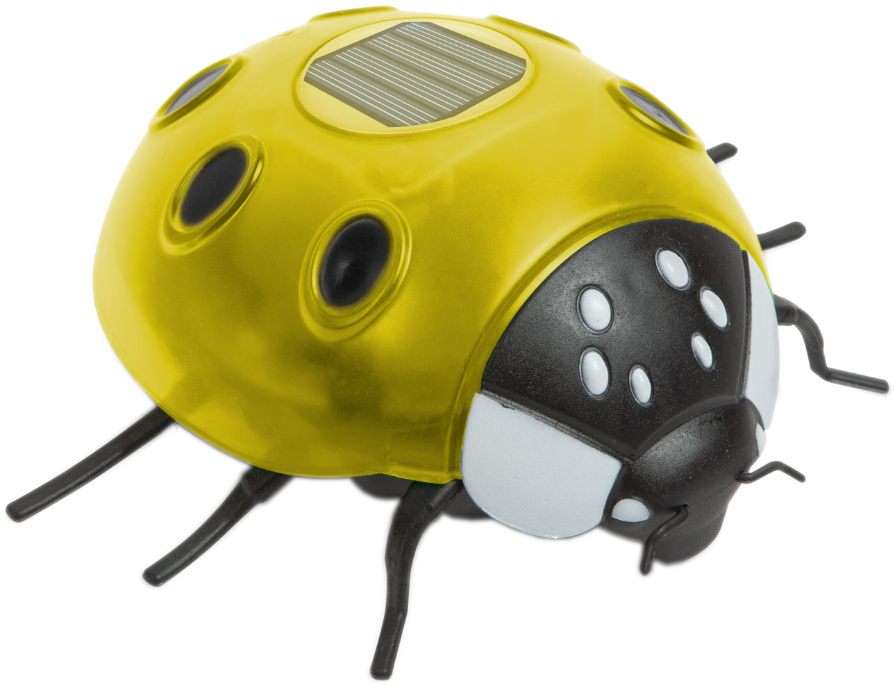 GARDEN OF EDEN Szolár katicabogár, sárga, 14,5 X 12 6 cm, melegfehér LED (11764C)