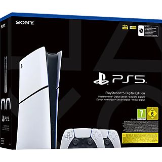 PlayStation 5 Slim - Digital Edition + DualSense Bundle - Spielekonsole - Weiss/Schwarz