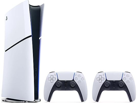PlayStation 5 Slim - Digital Edition + DualSense Bundle - Console de jeu - Blanc/noir