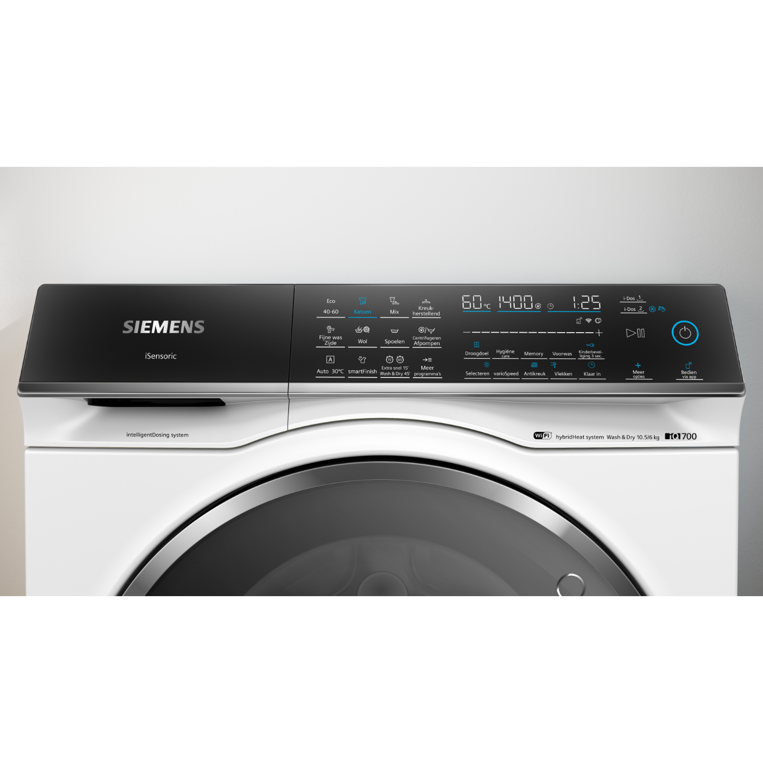 A washing machine control panel.