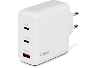 TTEC SmartCharger Trio GAN 120W PD Seyahat Hızlı Şarj Cihazı 2 USB-C+USB-A-Beyaz_0