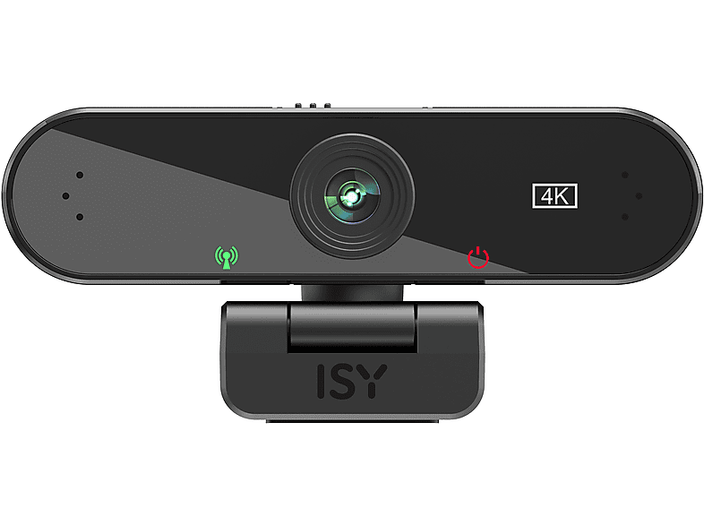 ISY IW-3000 Webcam, 4K, USB-A, 360° drehbar, Autofokus, Objektivabdeckung, Schwarz — Foto 2 von 2