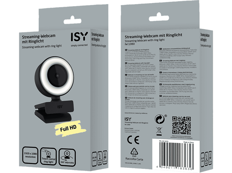 ISY Webcam IW 1080-1 mit Ringlicht — Foto 3 von 3