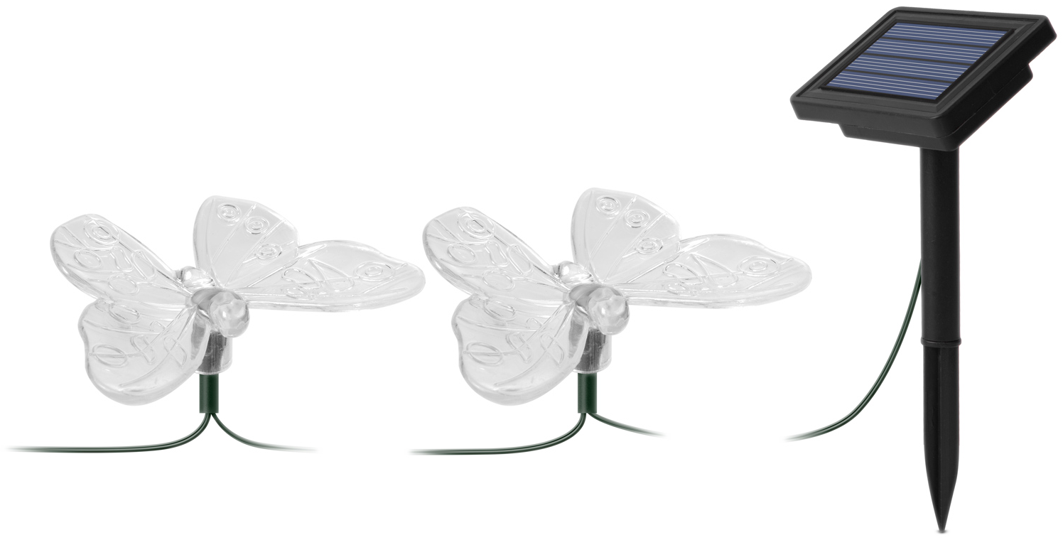 GARDEN OF EDEN Szolár fényfüzér, pillangó, 2,9 m, 10 RGB LED (11758A)