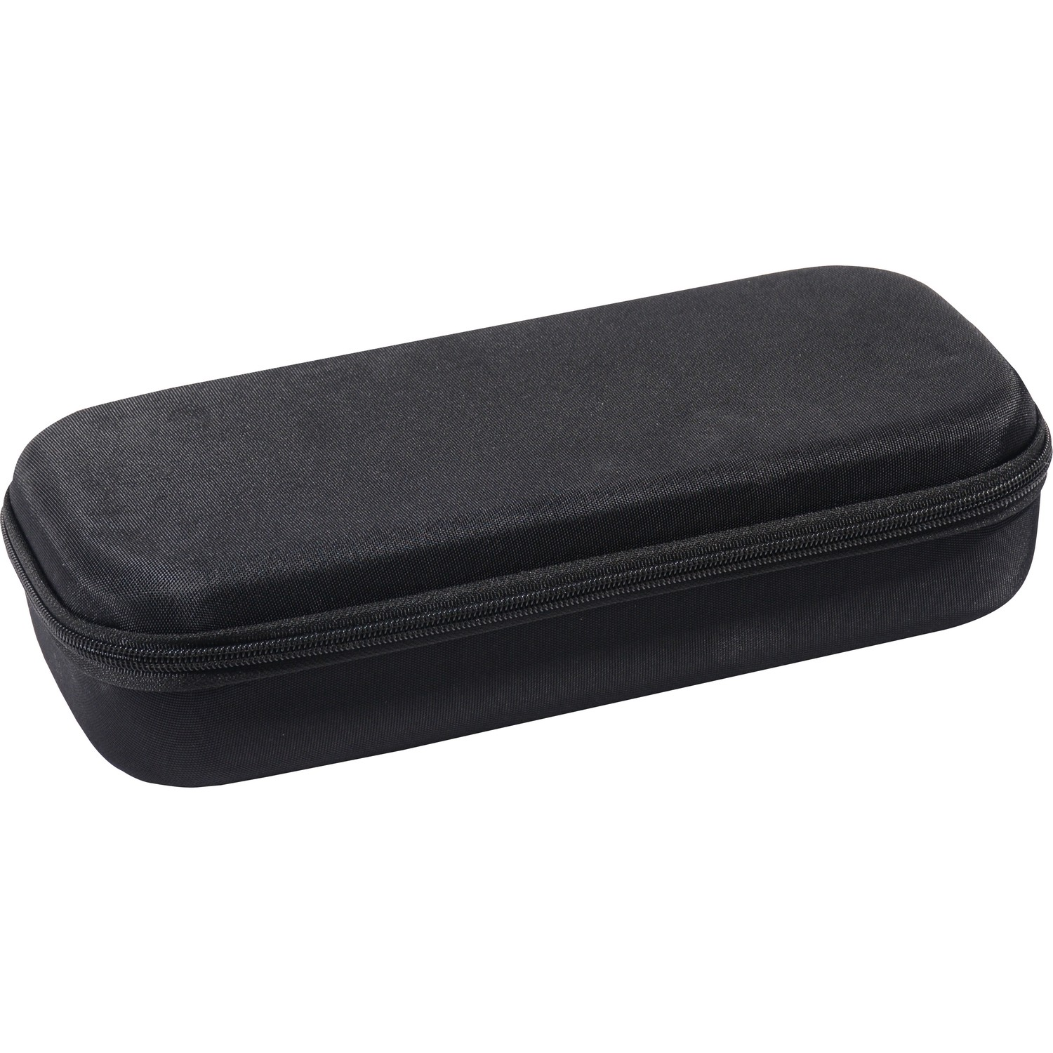 Black zippered case, rectangular shape.