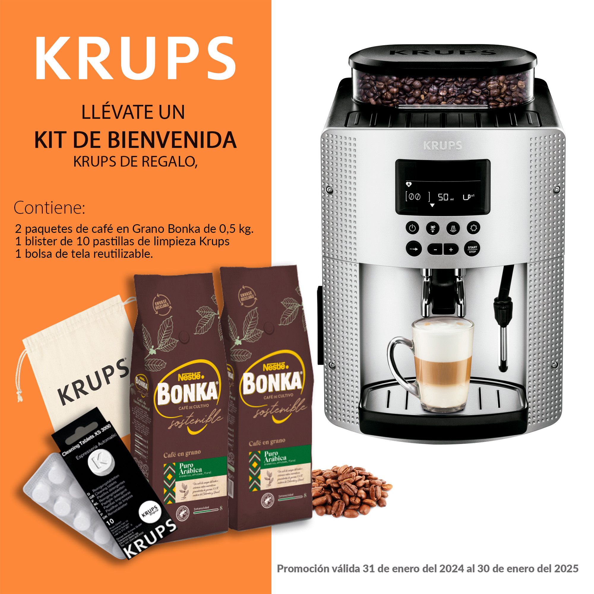 Machine à café Espresso Krups EA815070 / ECRAN LCD / Noir