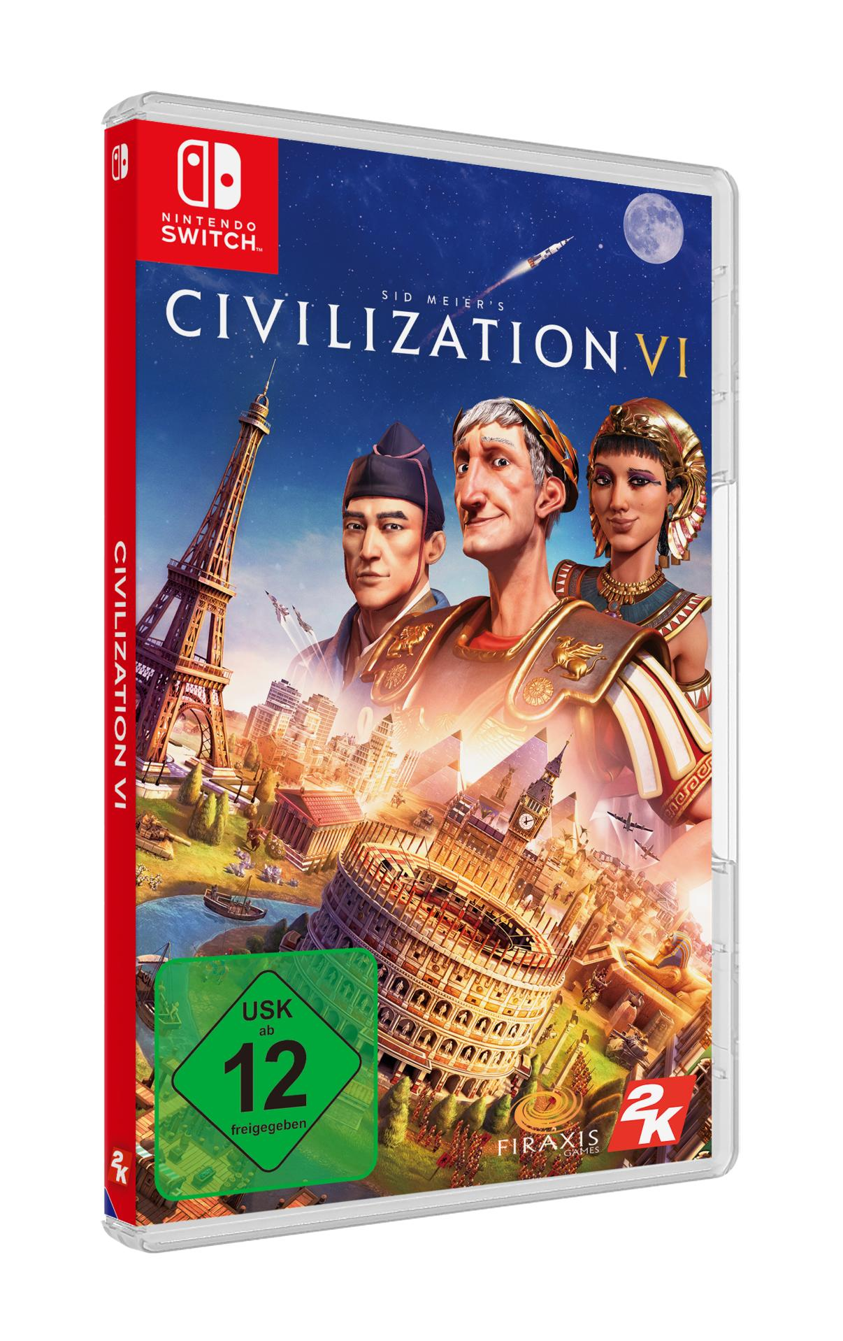 Civilization VI Spielhülle für Nintendo Switch mit Spielgrafik und Logo.