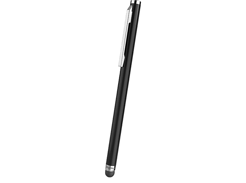 Lápiz óptico - Hama 00125106, Para tablets y smartphones, Punta tacto suave, Con clip, Negro