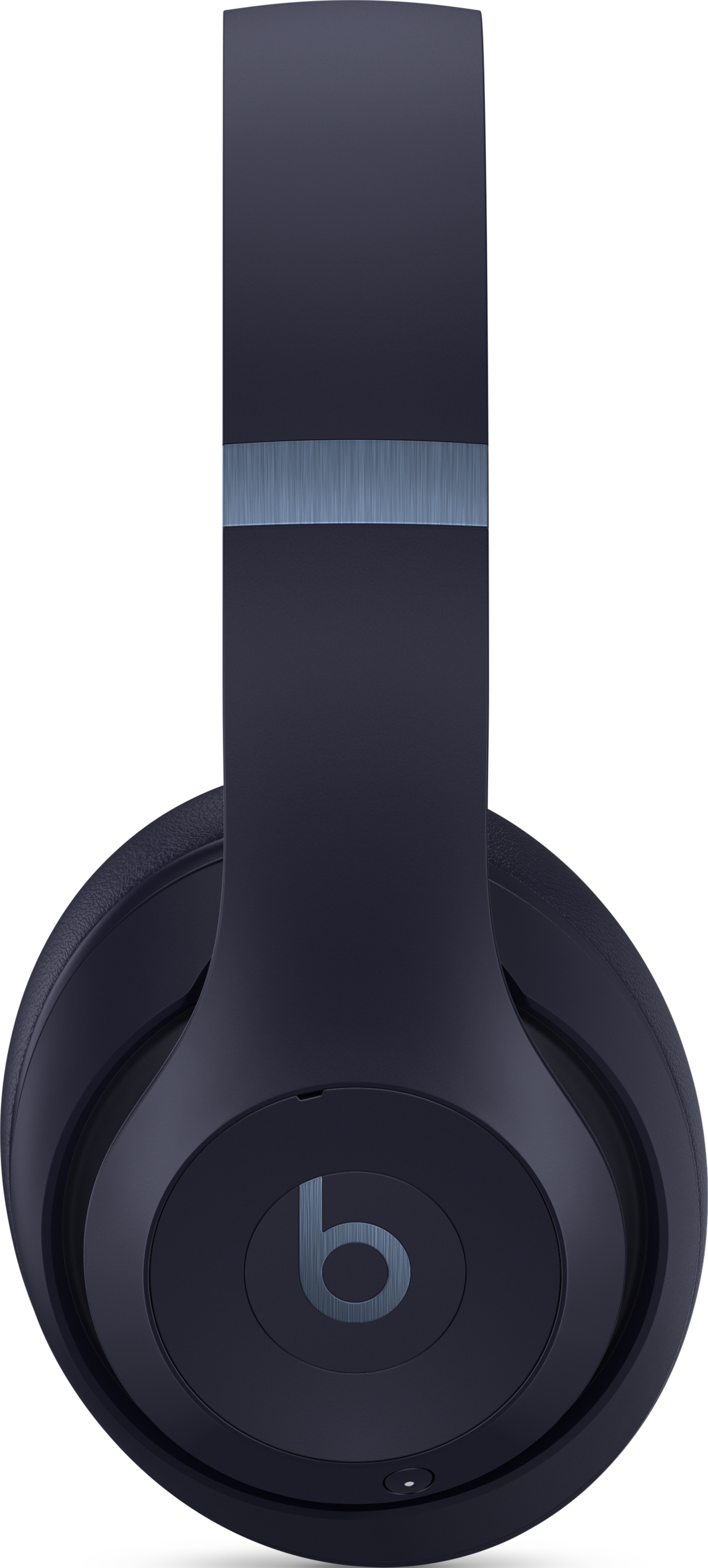 Over-Ear-Kopfhörer, schwarz, mit blauem Streifen am Bügel. Das Beats-Logo ist sichtbar.