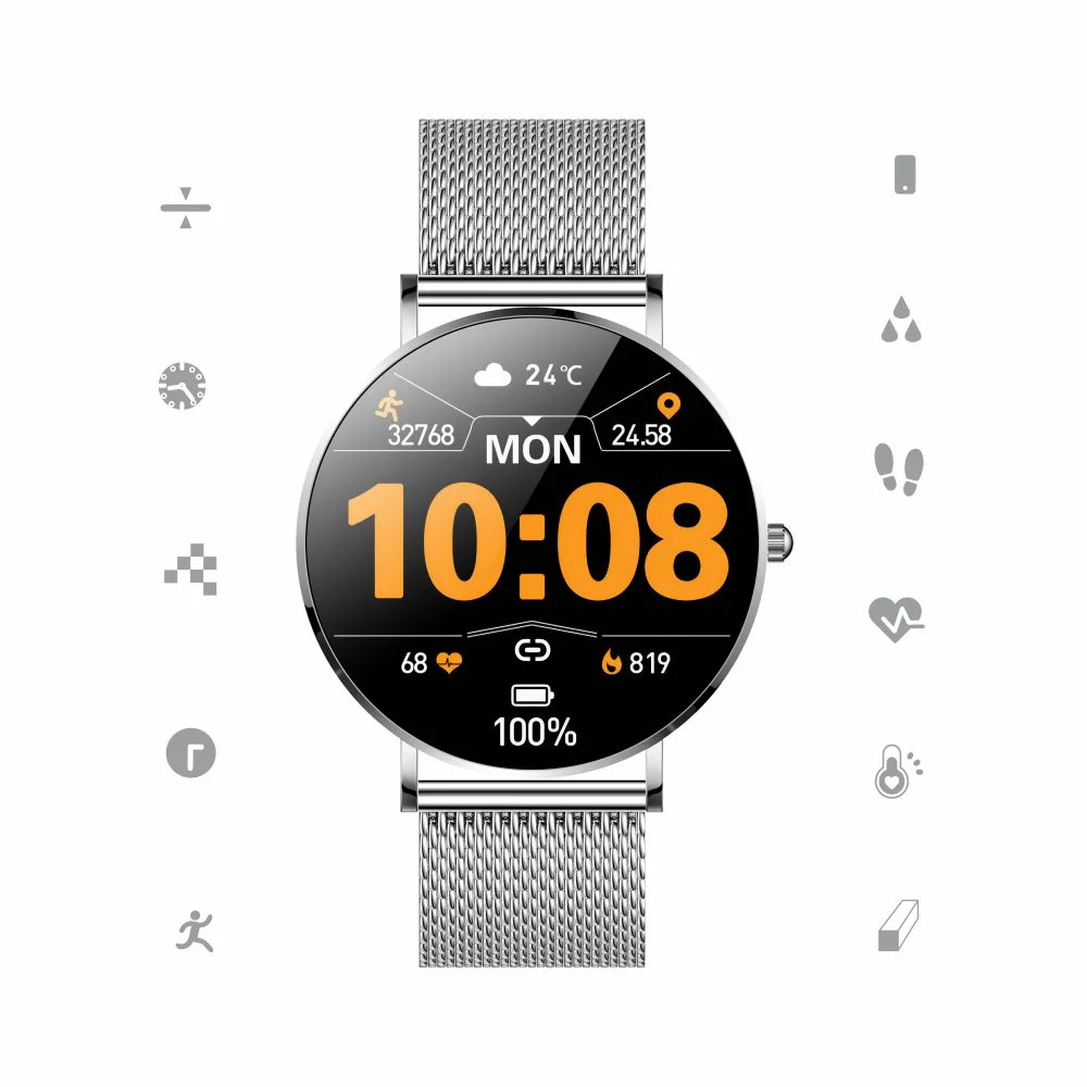 Smartwatch MANTA Alexa Srebrny 43mm SWU501SL