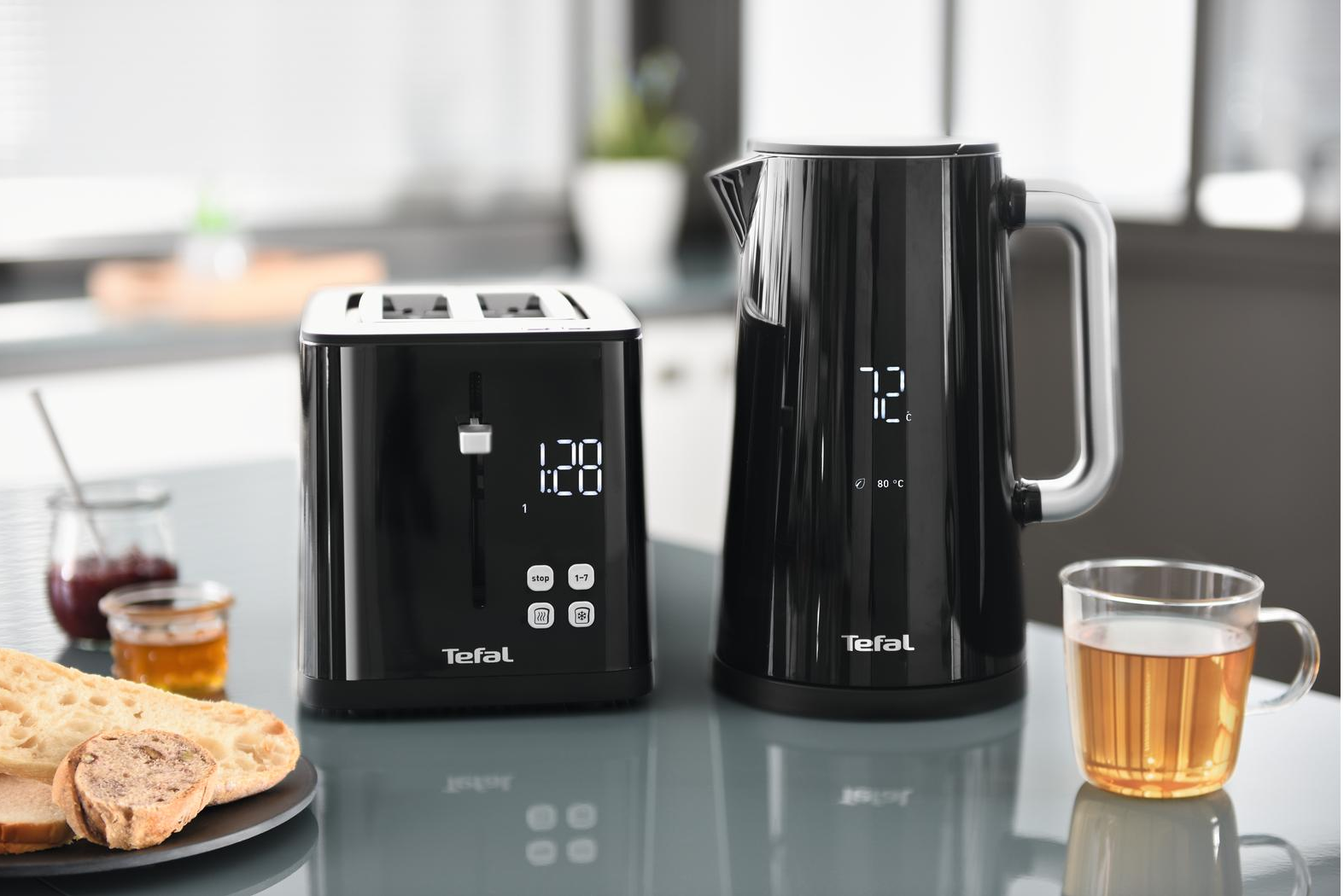TEFAL Smart'n Light TT6408CH - Toaster (Schwarz)